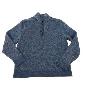 Theory Byrin Jp Men’s Cashwool Merino Slate Pullover Long Sleeve Sweater